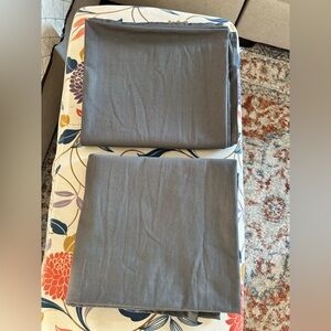 (2) IKEA RITVA Curtains Dark Gray 100% COTTON 58X98 - UNLINED